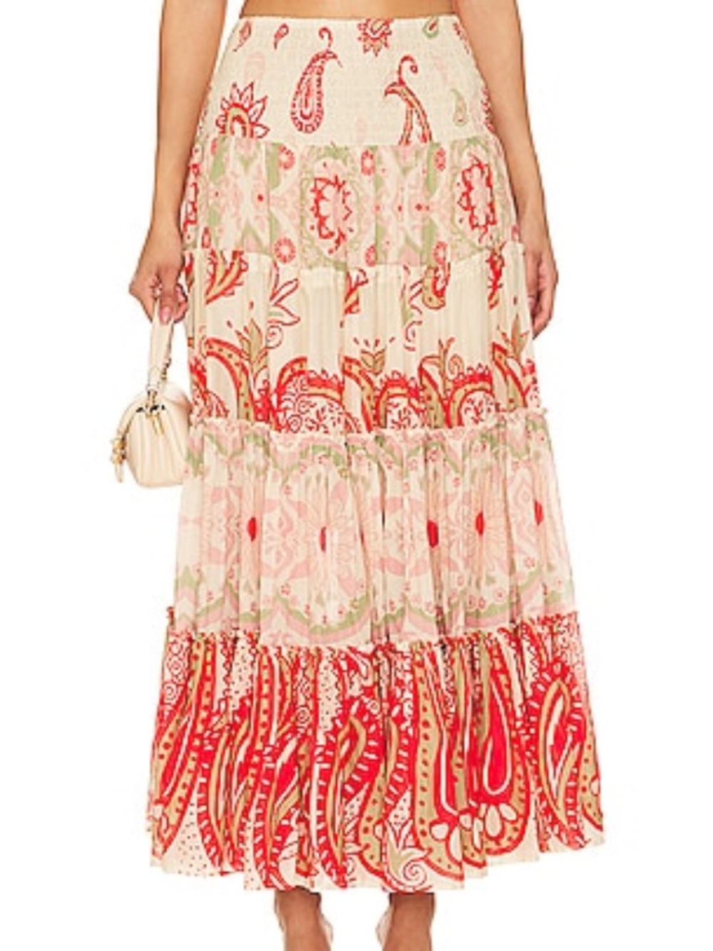 Free People super thrills paisley boho maxi skirt in multi - size small - NWT - Picture 4 of 7